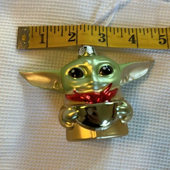 Hallmark Star Wars Blown Glass Christmas Ornament Grogu New W/Tags - Picture 9 of 9
